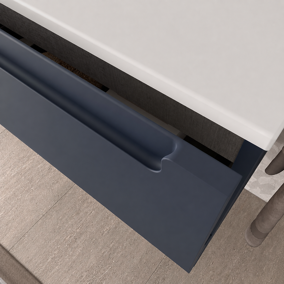Miniatura: Mueble de baño suspendido Atria Azul Noche Mate – De 60 a 120 cm