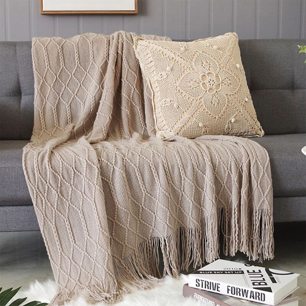 Thumbnail: Diamond Knit Throw Blanket