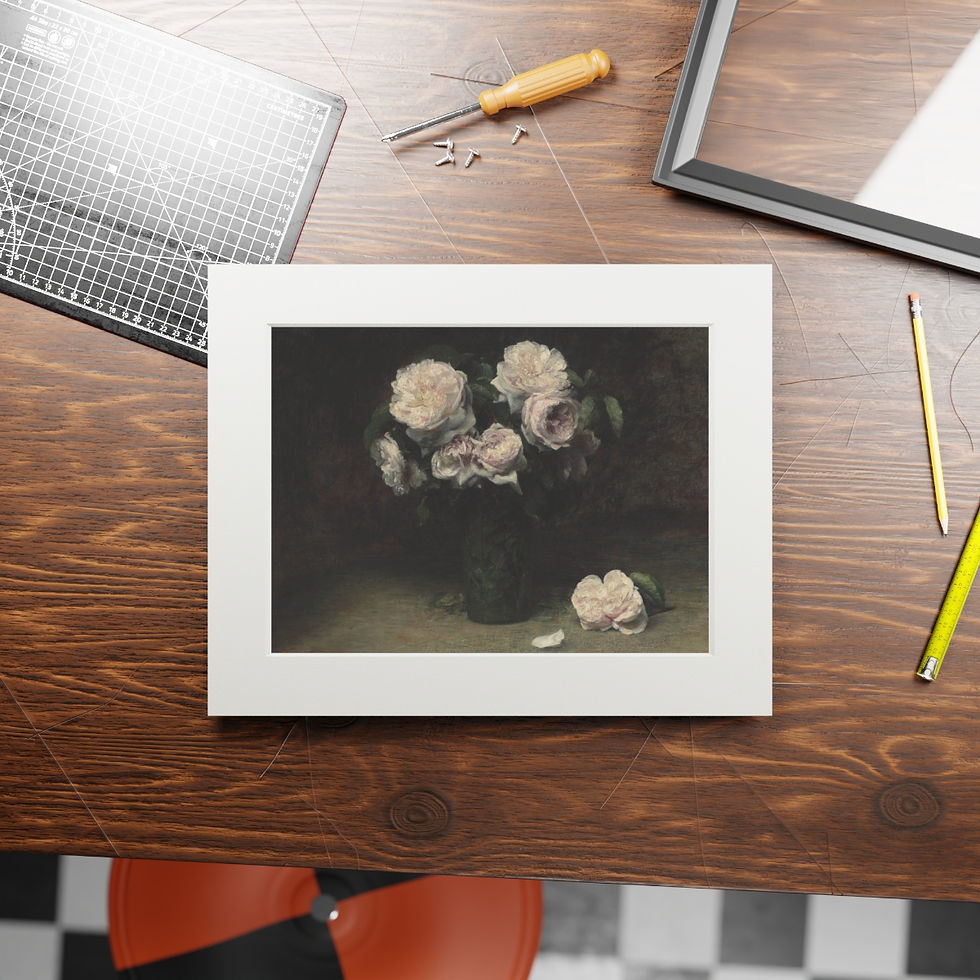 Thumbnail: Roses Dans un Verre, Henri Fantin-Latour - Fine Art Print