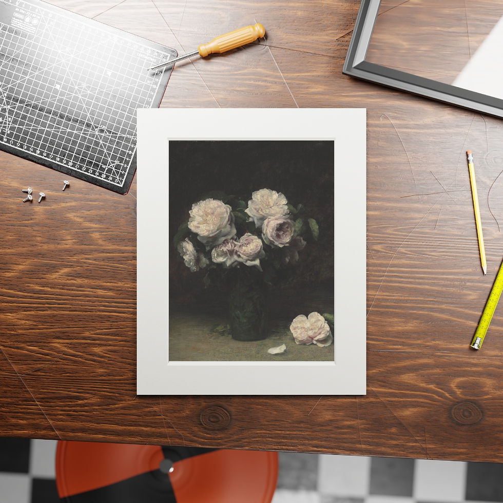 Thumbnail: Roses Dans un Verre, Henri Fantin-Latour - Fine Art Print
