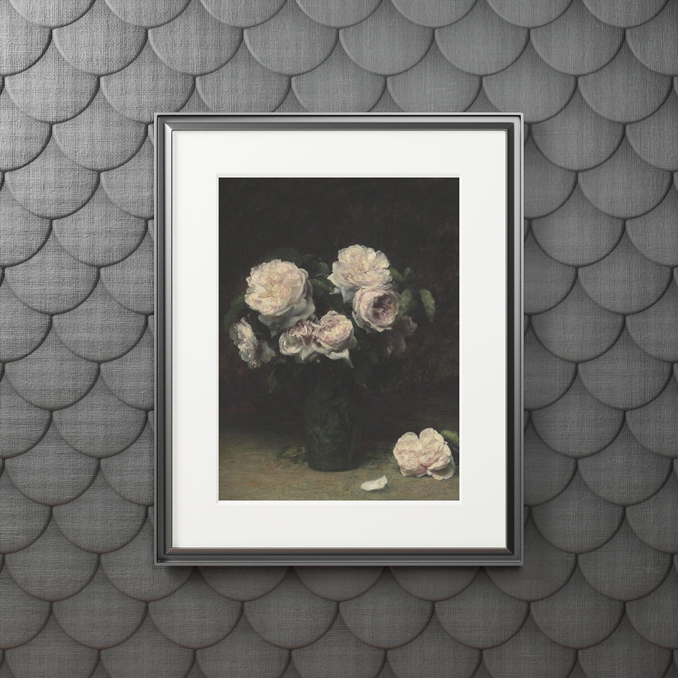 Thumbnail: Roses Dans un Verre, Henri Fantin-Latour - Fine Art Print