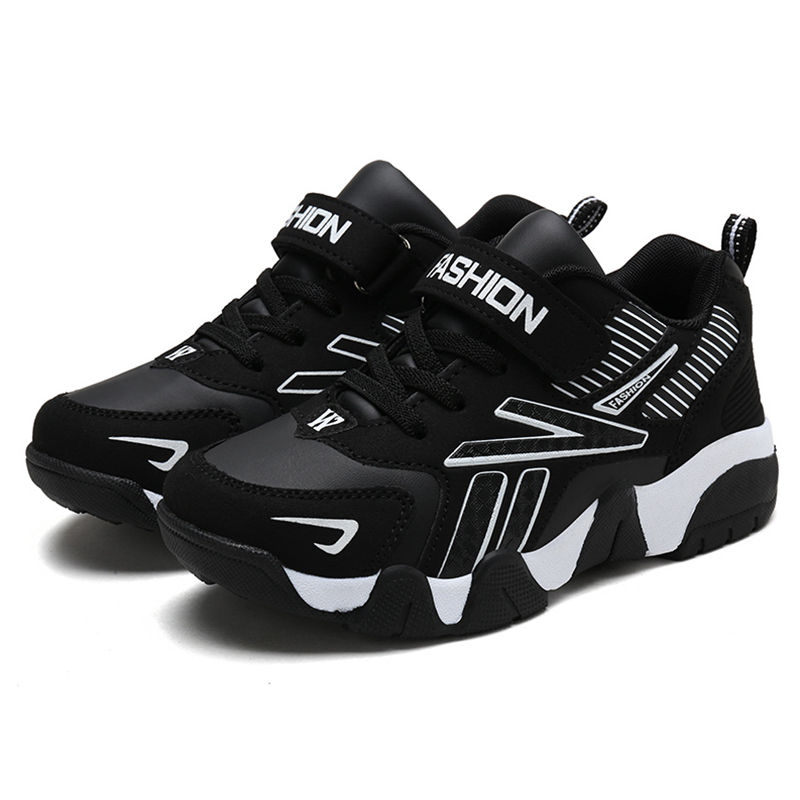 Thumbnail: Kids Fashion Sneakers Boys Tennis Shoes Comfortable Leather Running Shoes
