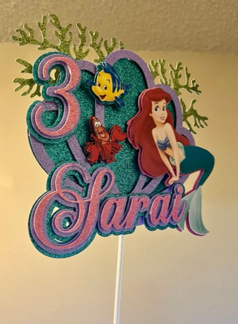 Thumbnail: Little Mermaid Personalized CakeTopper