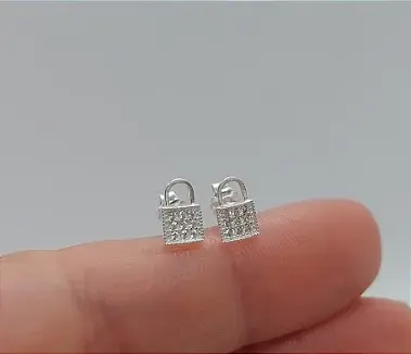 Miniatura: Brinco Cadeadinho de Prata