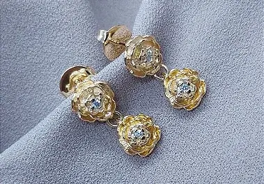 Miniatura: Brinco Rosa Dupla