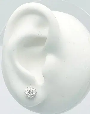 Brinco Florzinha de Prata com Zircônias