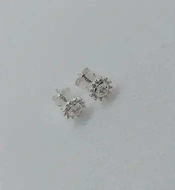 Miniatura: Brinco Florzinha de Prata com Zircônias
