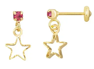 BRINCO INFANTIL PEDRINHA COM ESTRELA PENDURADA