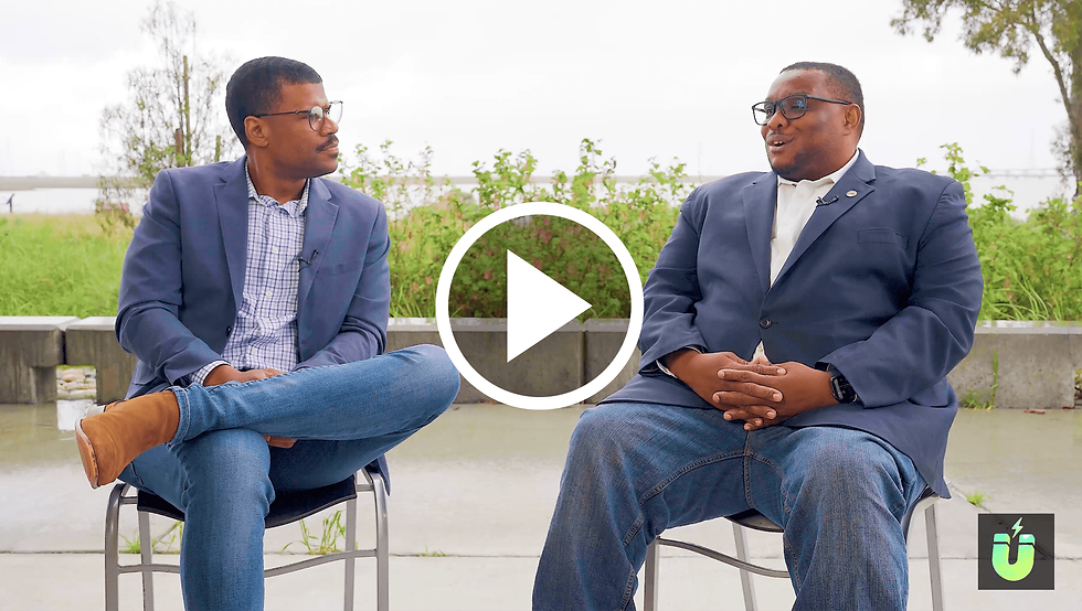 Harold Bell interviewing Mayor Webster Lincoln of East Palo Alto
