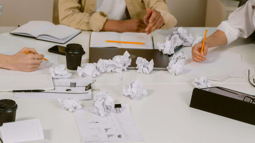 A team of marketers not happy with their collective list of content ideas