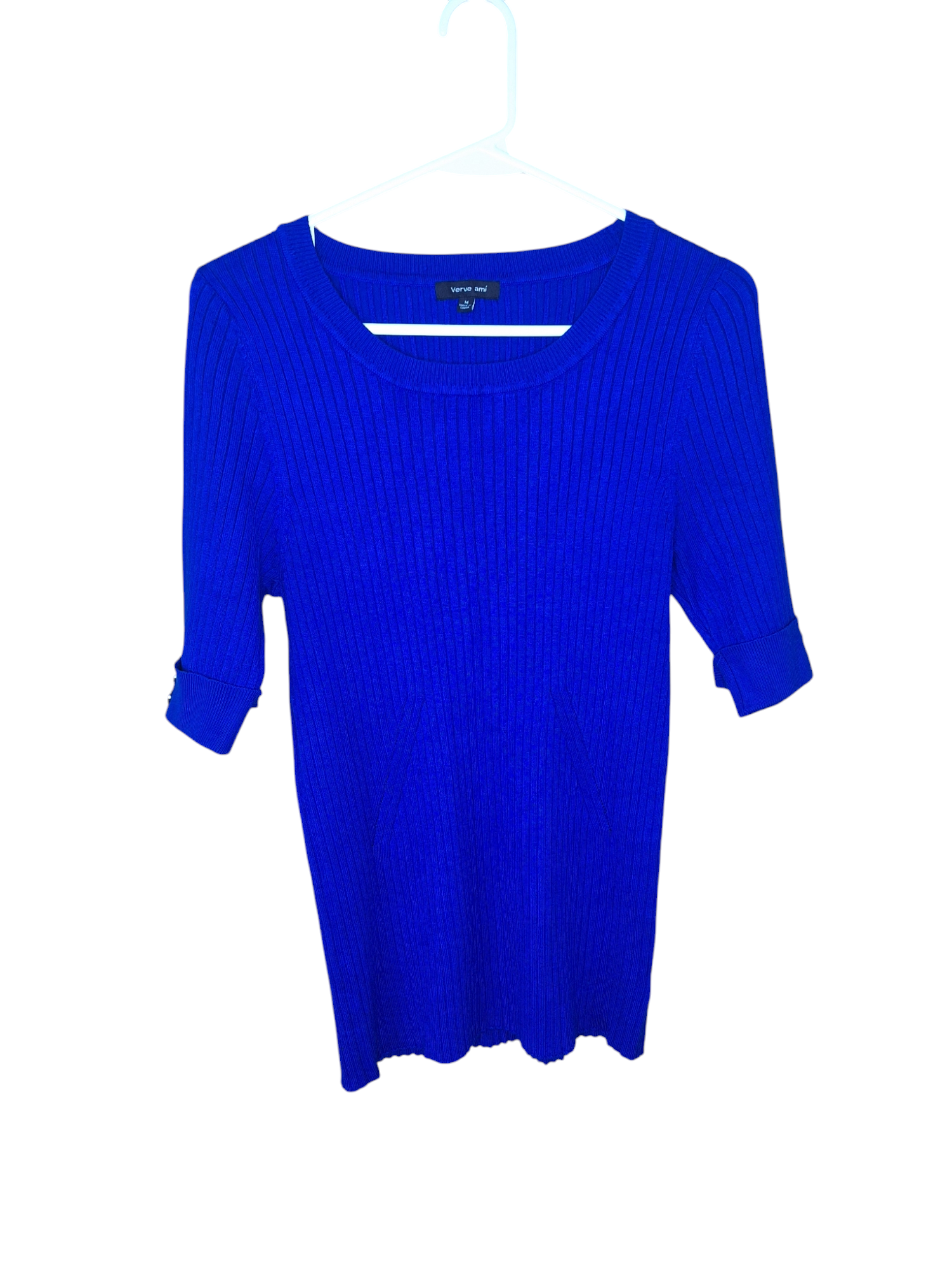 Verve Ami Half Sleeve Sweater-Blue Size M