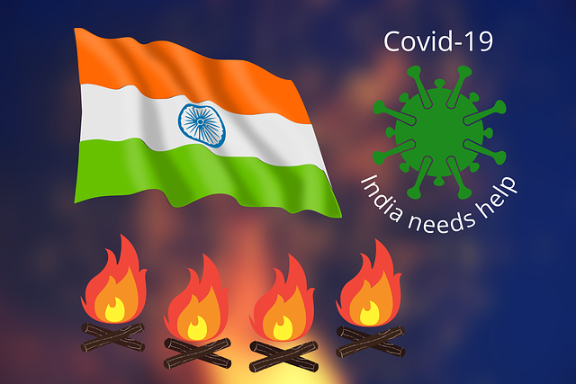 Indian flag and Covid 19