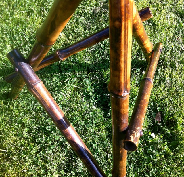 Thumbnail: Antique English Octagonal Bamboo Tripod Cricket Table