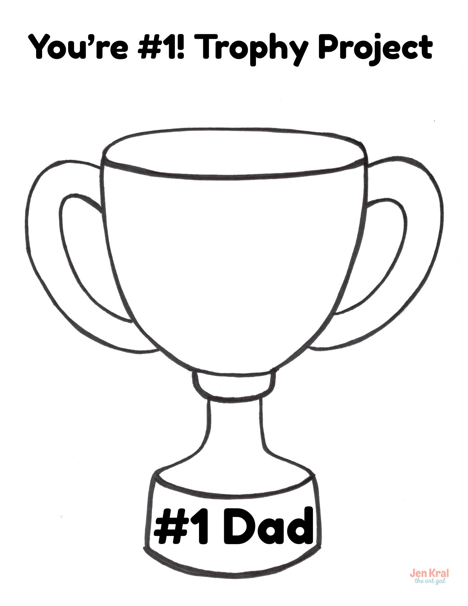You're #1! Father's Day Trophy Art Project Printable