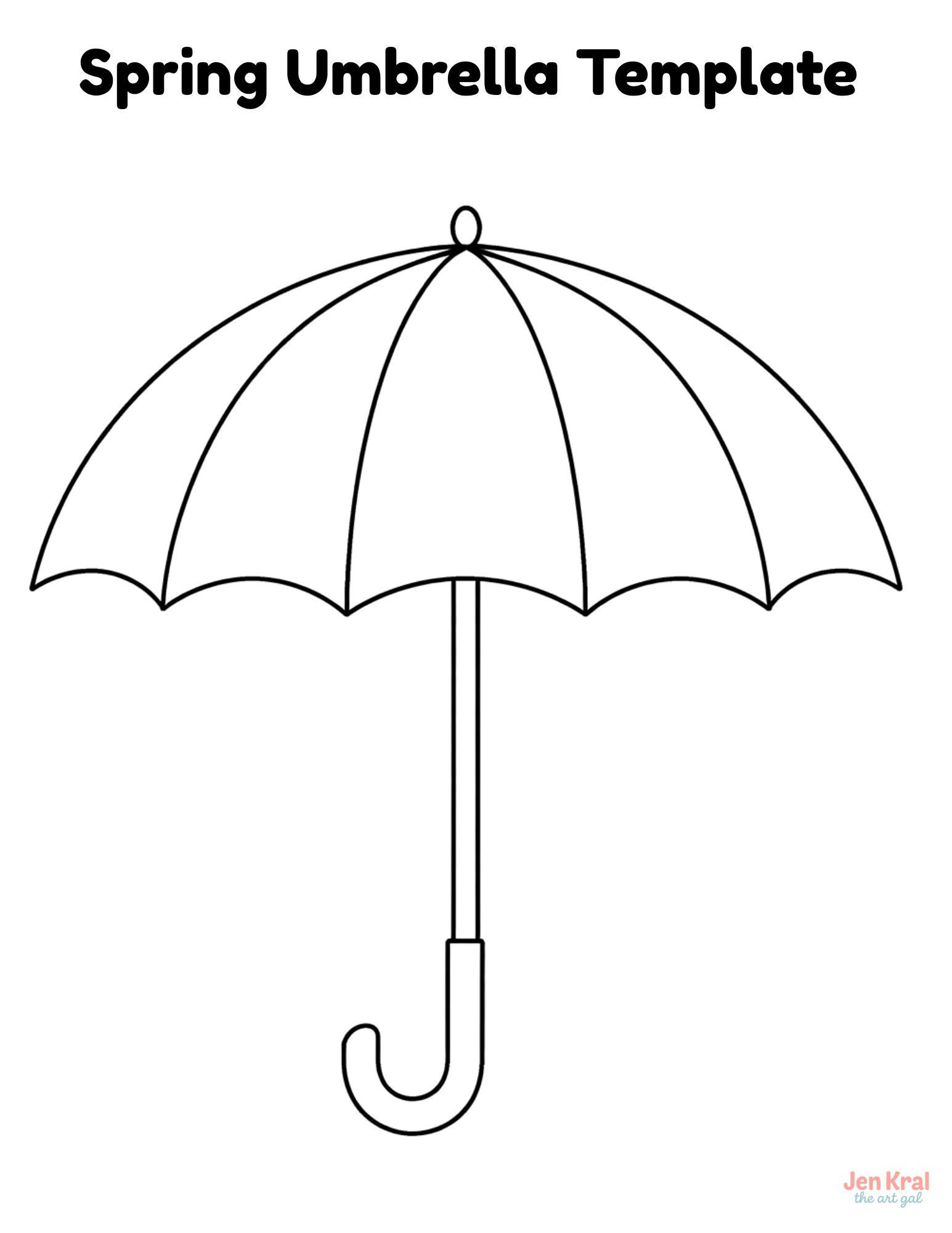 Spring Umbrella Art Template (Free Download)