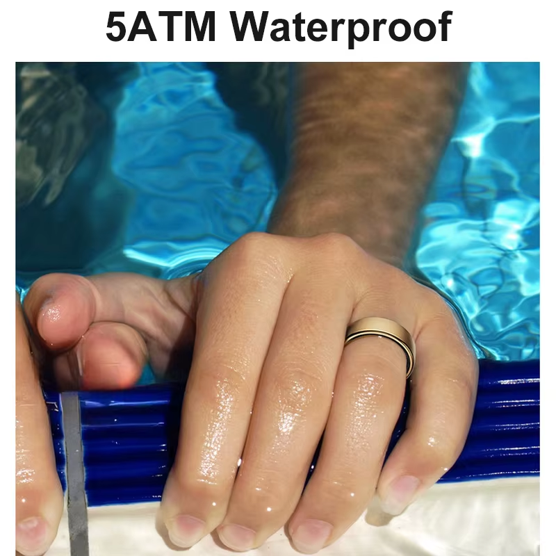 Thumbnail: 5ATM Waterproof ring worn on hand in a swimming pool