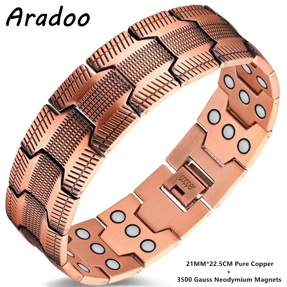 Aradoo pure copper magnetic bracelet with retro links