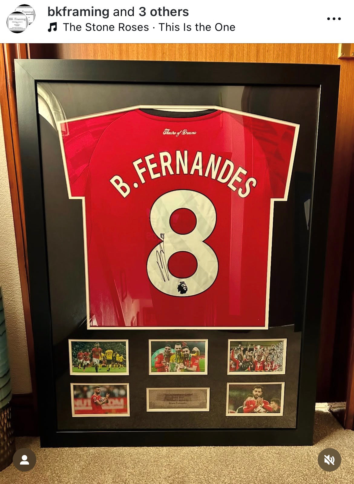 Bruno Fernandes Signed & Framed 2025/26 Manchester United Home Shirt