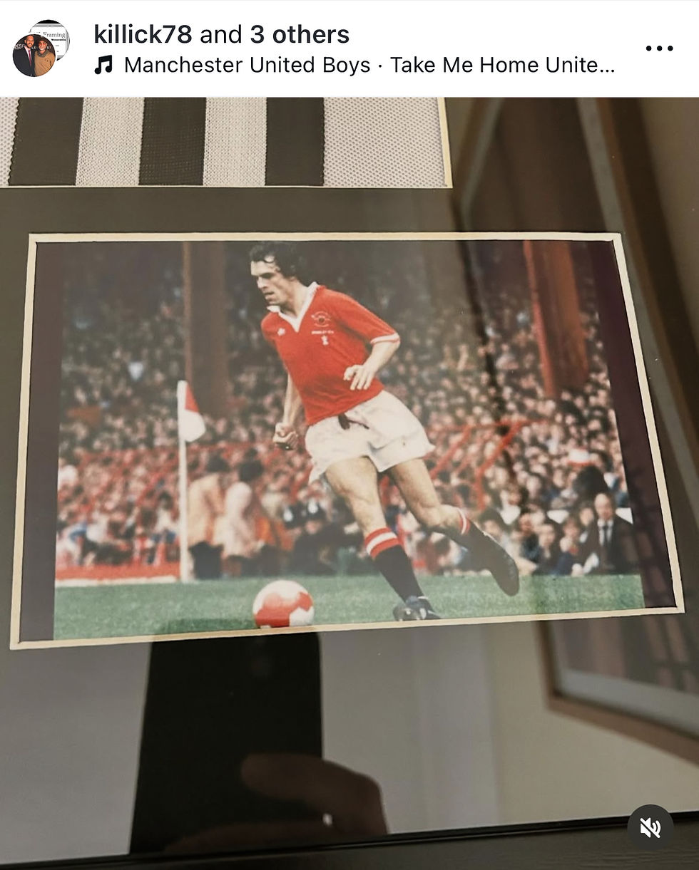 Thumbnail: Steve Coppell & Joe Jordan Signed & Framed 1975-80 Manchester United Away Shirt