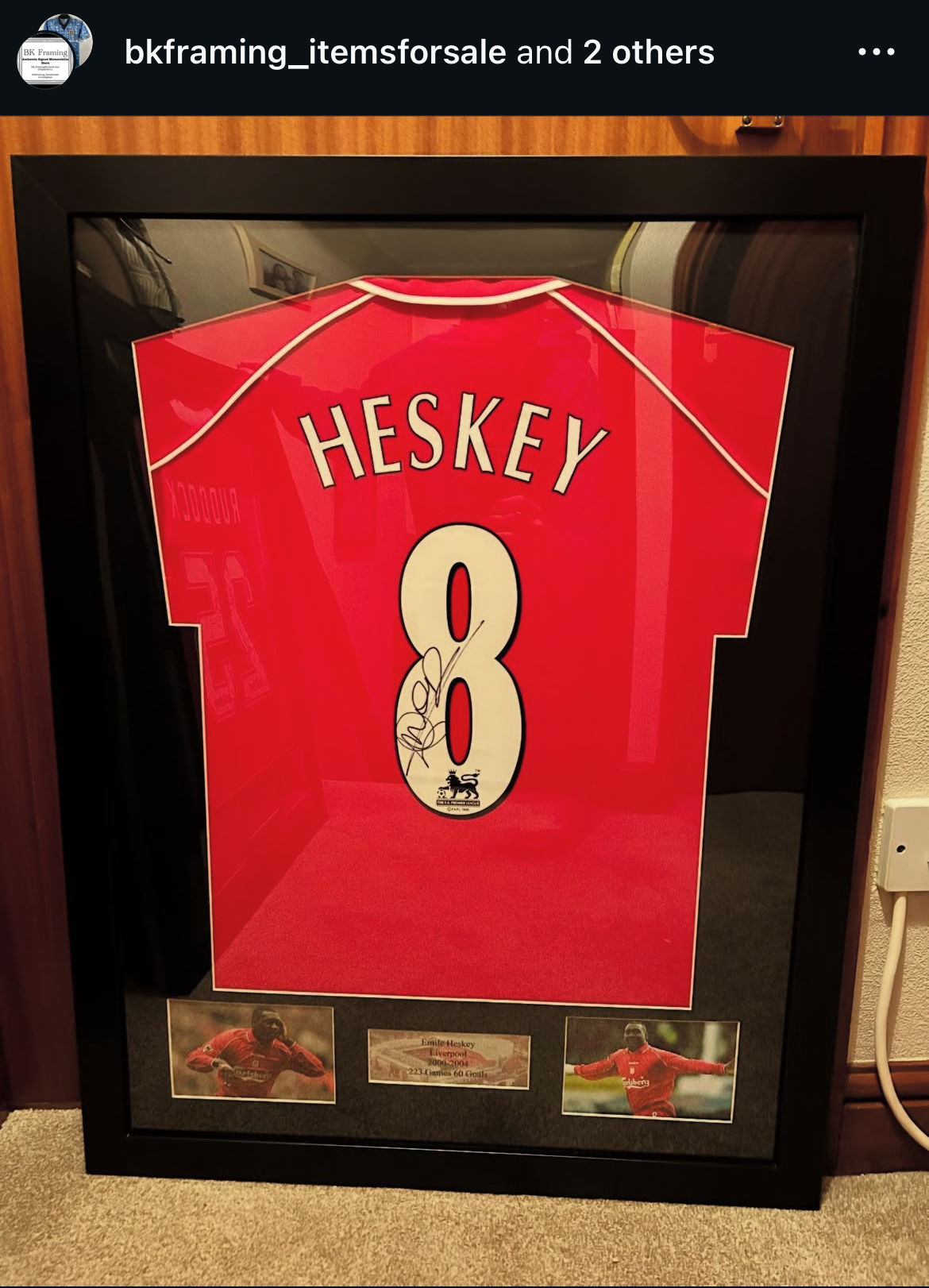 Emile Heskey Signed & Framed Liverpool 2001 UEFA Cup Winners Shirt