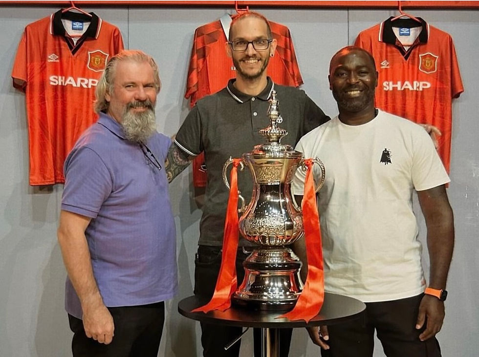 Thumbnail: 18” x 12” montage signed by Manchester United Legends Brian McClair & Andy Cole