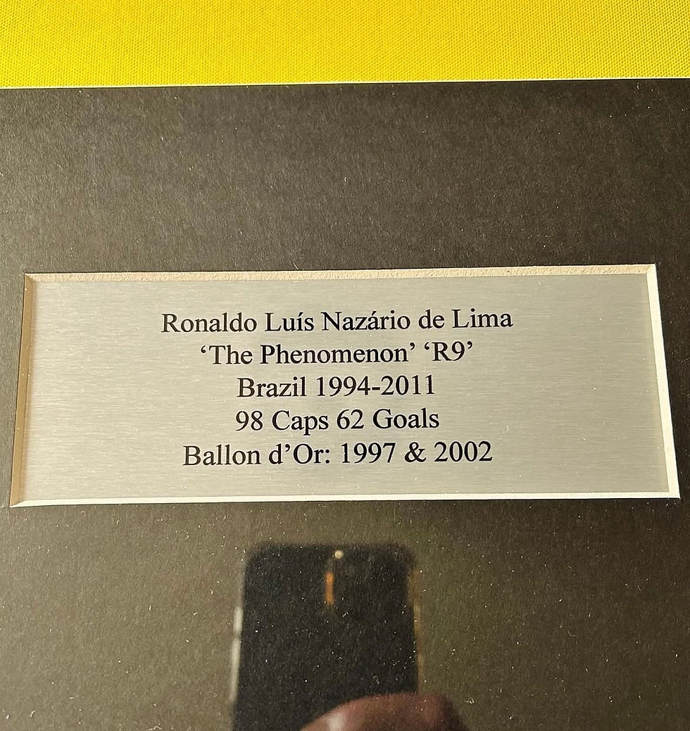 Thumbnail: Ronaldo ‘R9’ Signed & Framed 1998 Brazil  World Cup Shirt