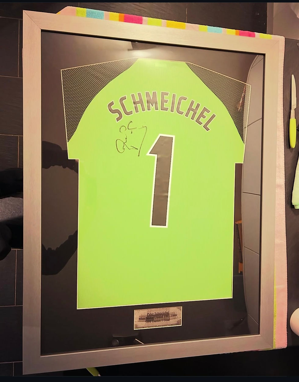 Thumbnail: Peter Schmeichel Signed & Framed  1999 Manchester United Champions League Shirt