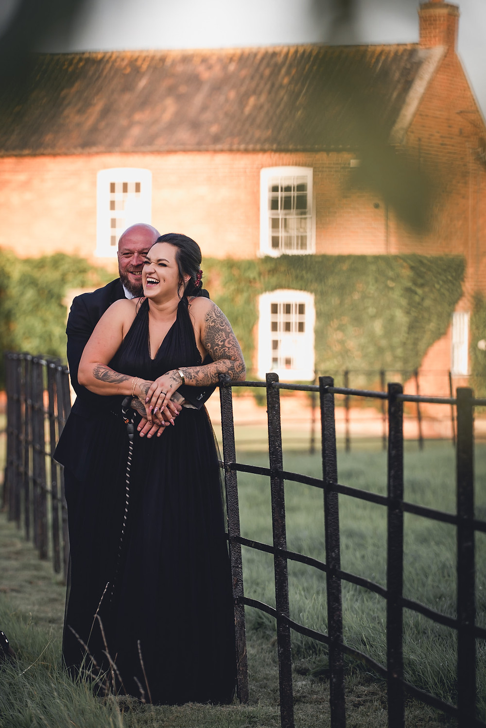 Bride and Groom Laughing