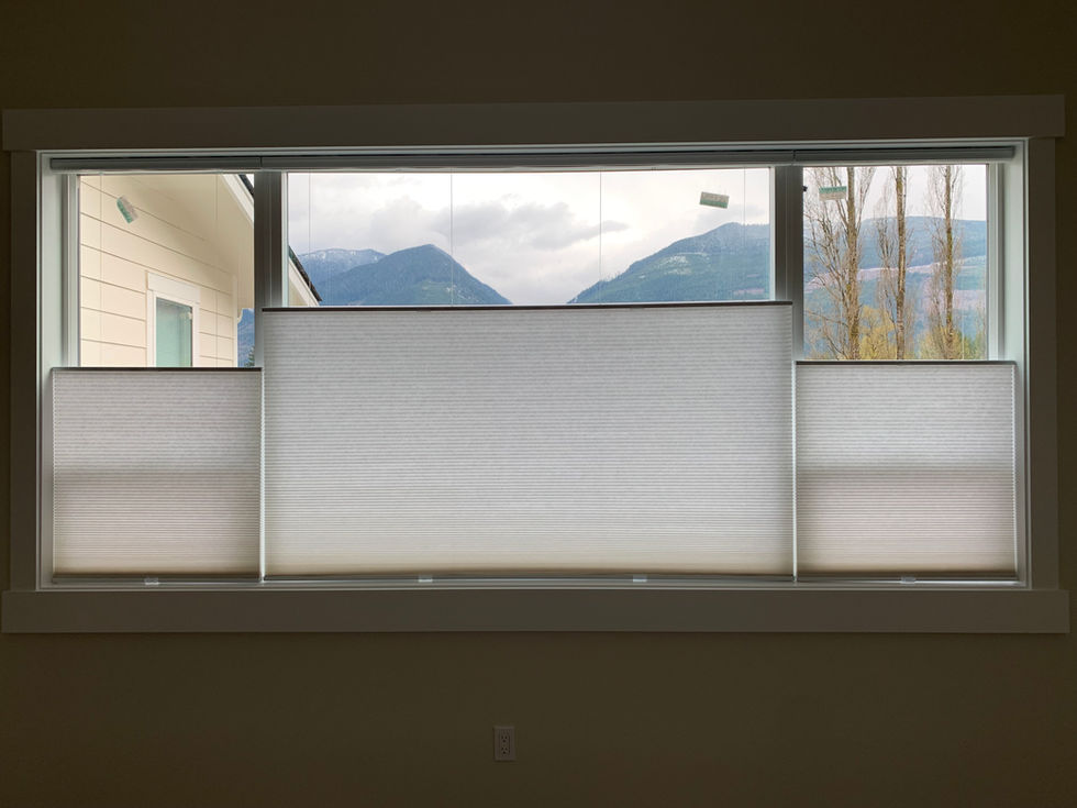 Cellular shades that feature top down and bottom up opening or closing. 