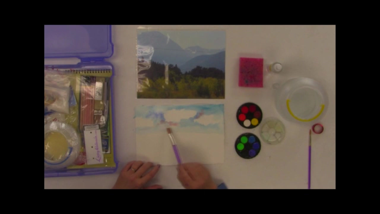 Watertcolor landscape paint along