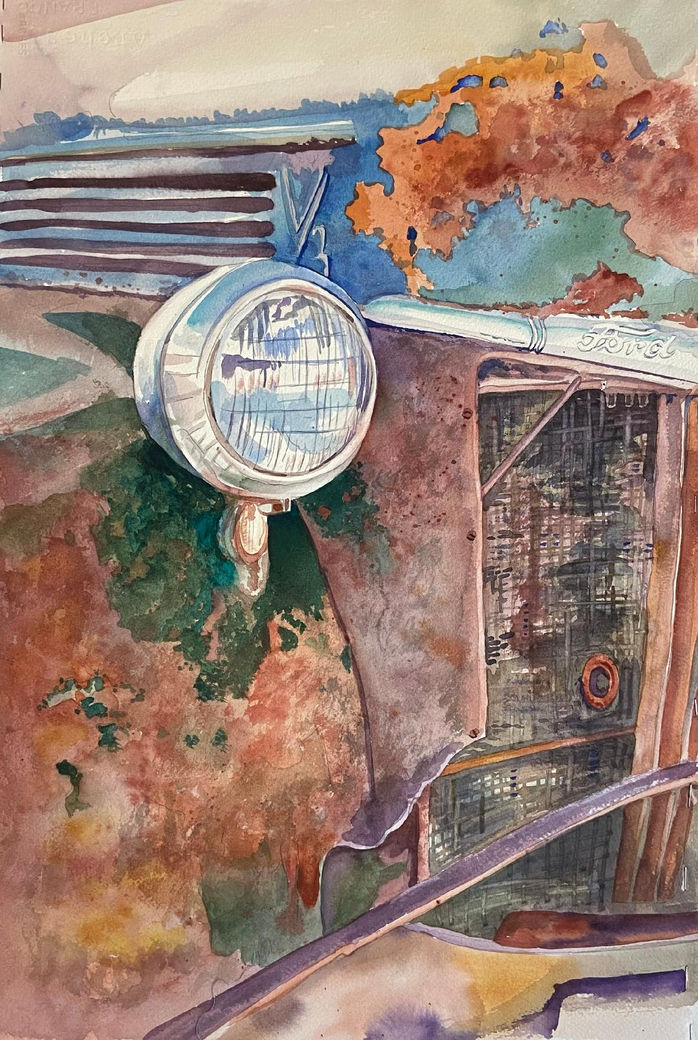Flat Head V8 — painting by Colette Pitcher