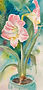watercolor painting of Easter Amaryllis by Colette Pitcher