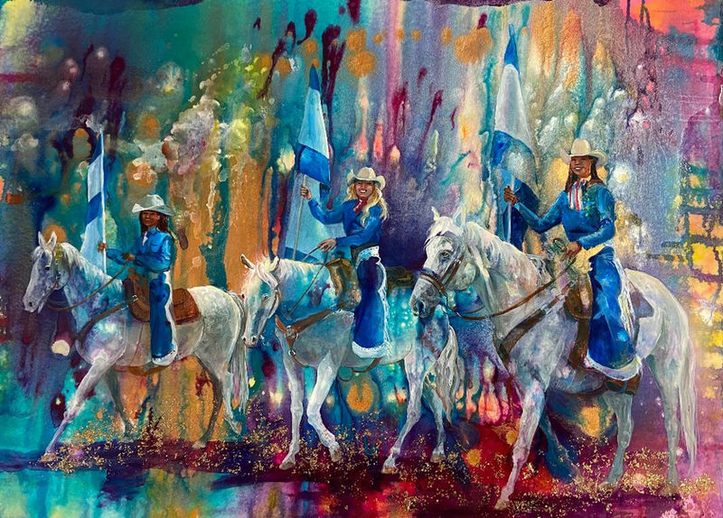 Cow-Wow Girls — painting by Colette Pitcher