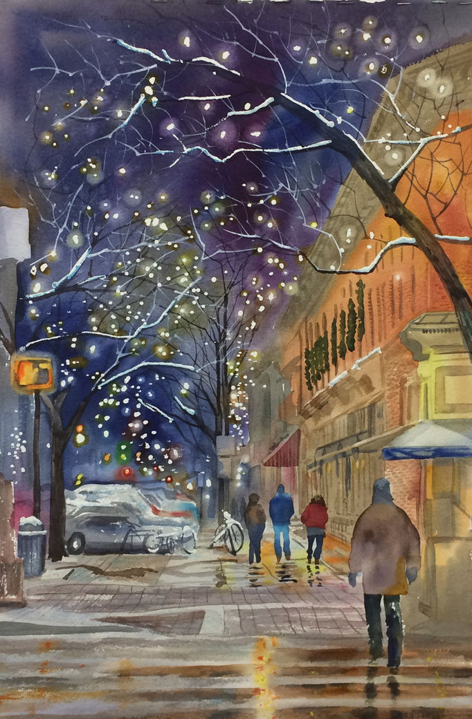 Cold Downtown — painting by Colette Pitcher