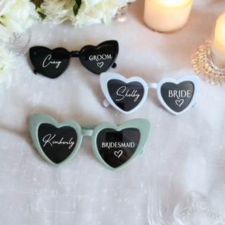 Personalised sunglasses for weddings, celebrations
