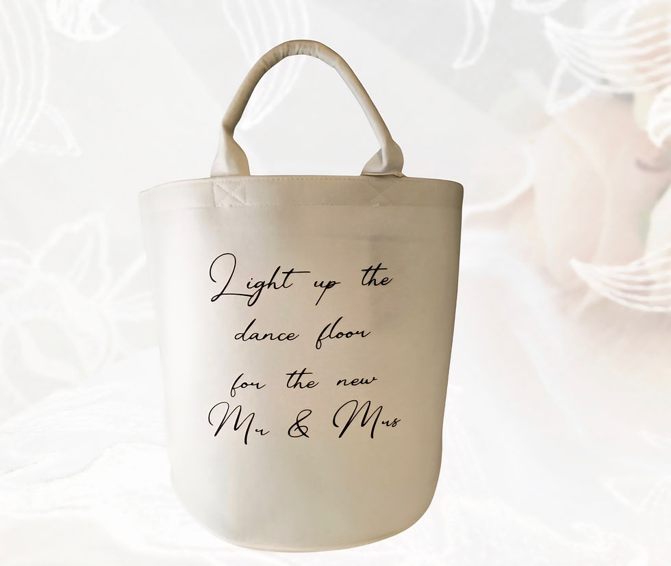 Thumbnail: personalised wedding baskets, glow stick, flip flops, sunglasses, 30x30 or 40x40cm white grey sand