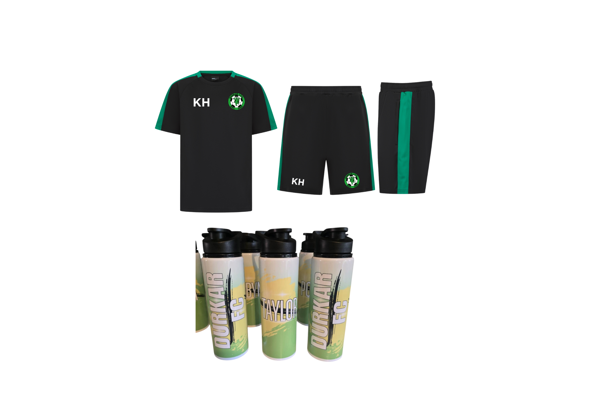 Adults Team training set. T shirt, shorts, water bottle