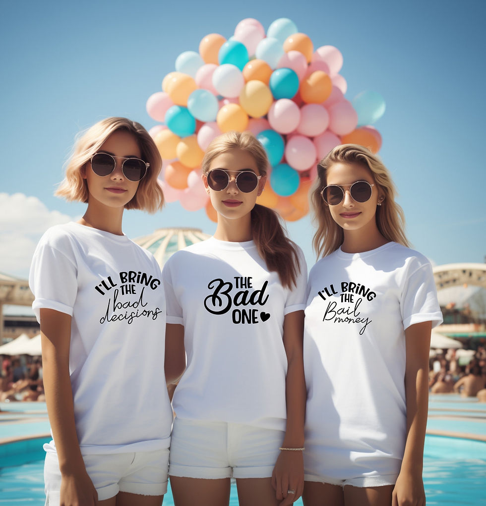 Thumbnail: Hen party t shirts with design printed on front