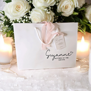Luxury personalised gift bags with a beautiful satin ribbon