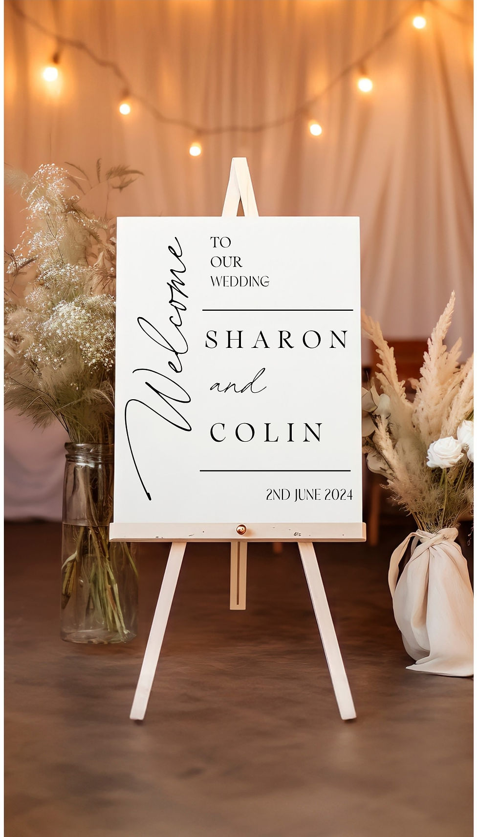 A1 colour acrylic welcome sign