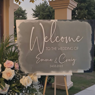 Welcome to our wedding signage, acrylic welcome signs