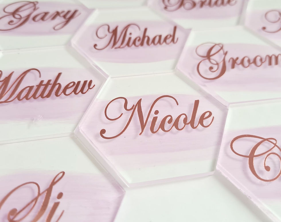 Thumbnail: 6cm painted back acrylic name place settings