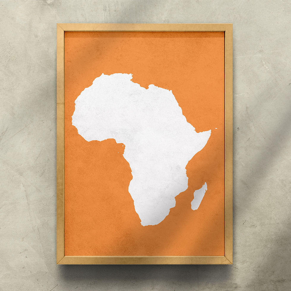 Thumbnail: Continent of Africa, orange, digital download.