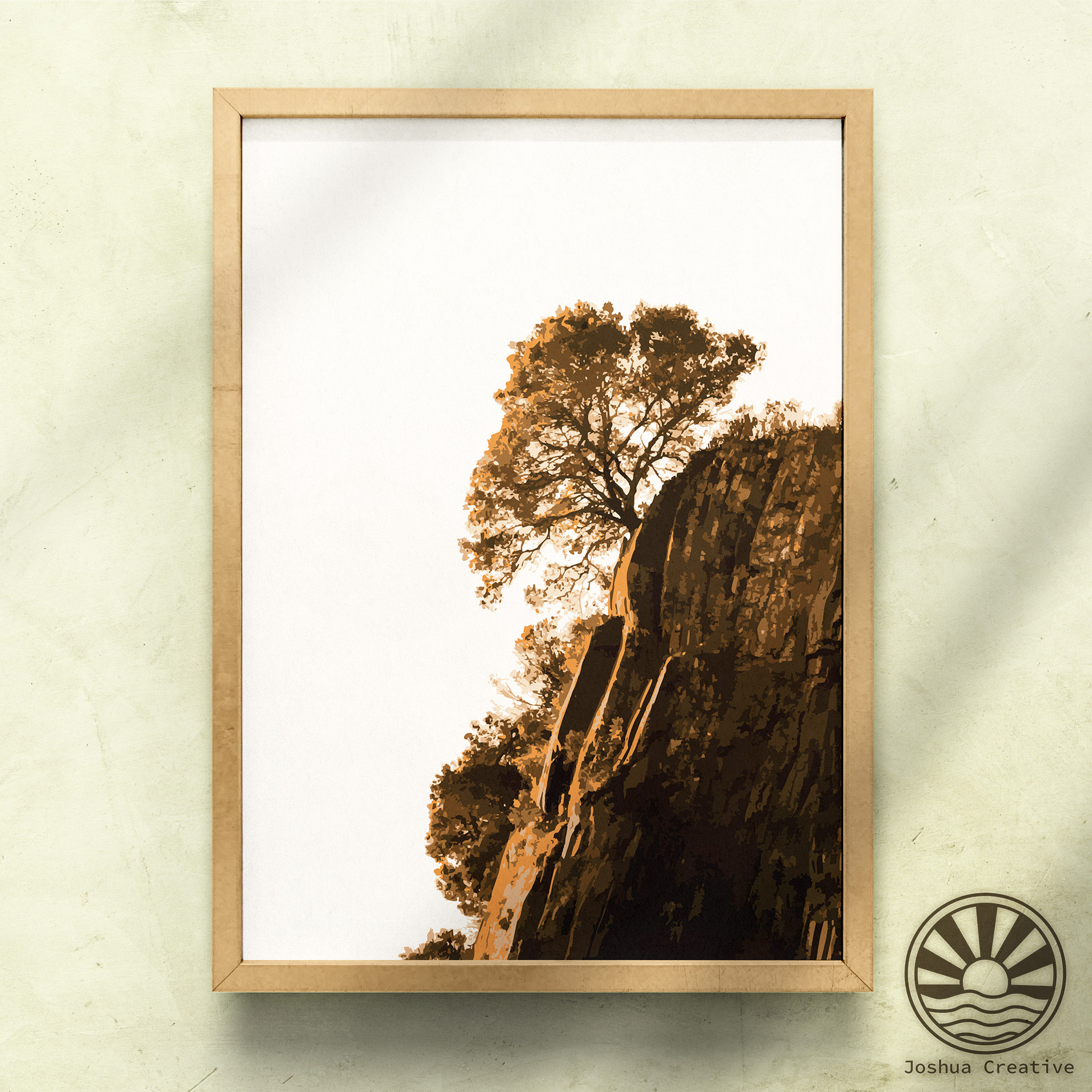 Tree growing on a cliff, digital download.