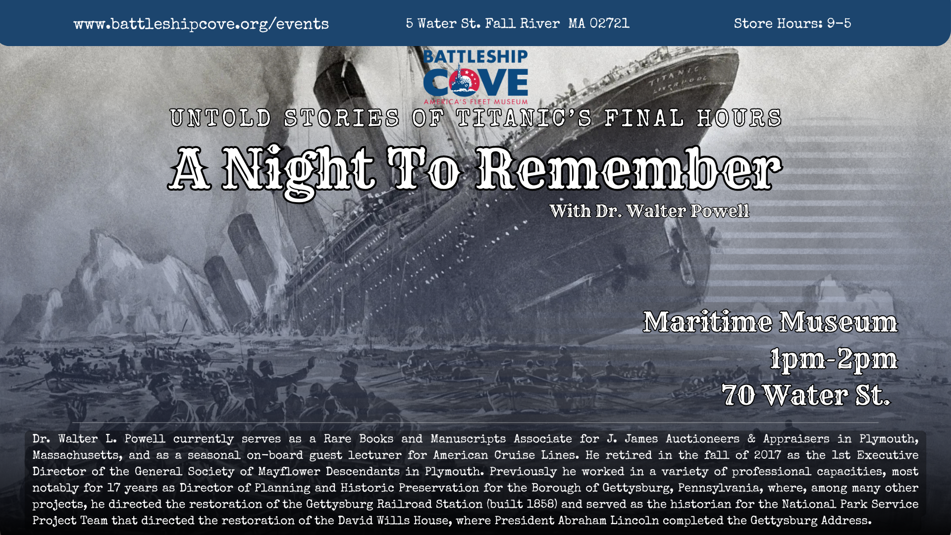 Titanic Lecture: A Night to Remember | Battleship Cove