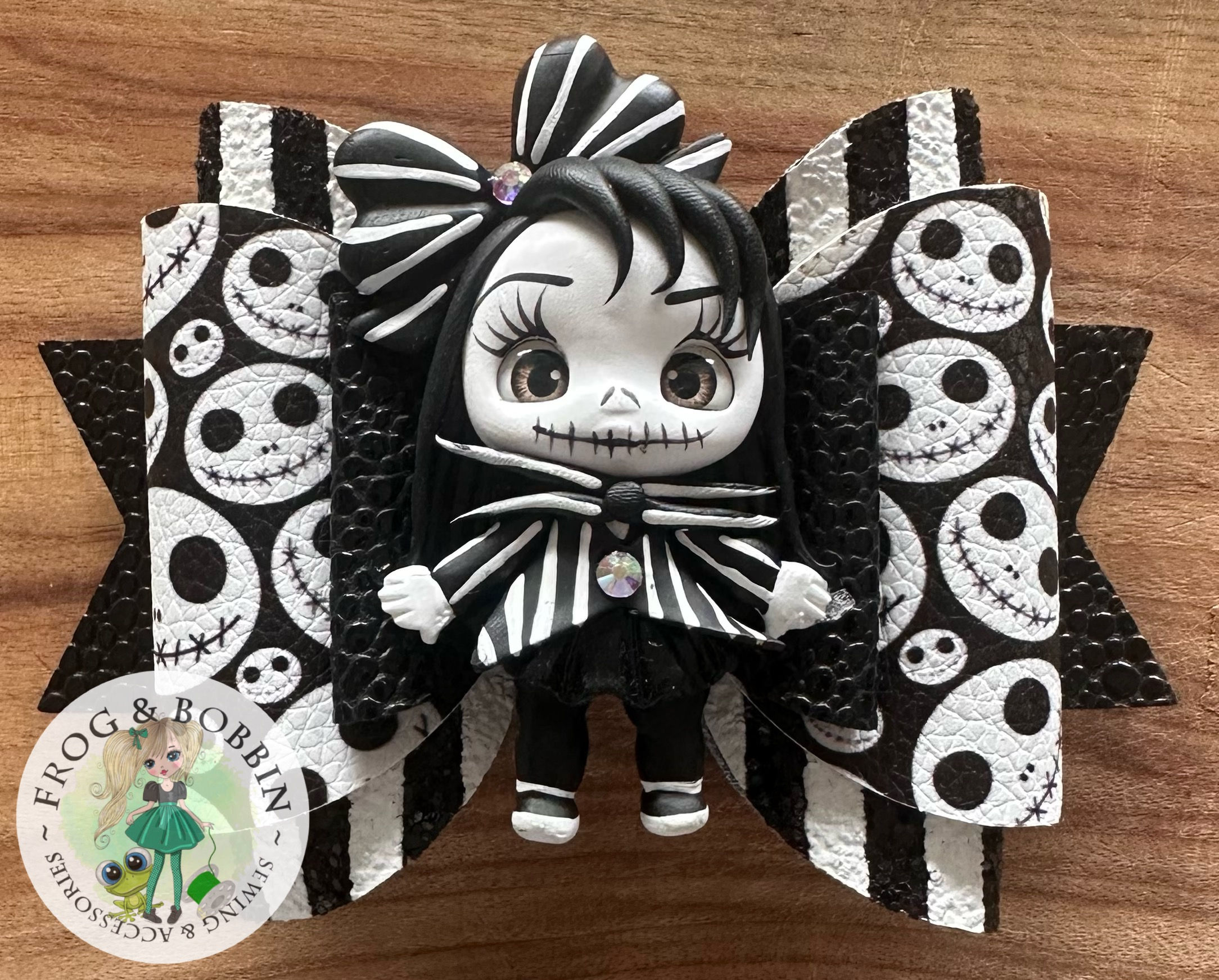Skellington 4.5 Inch Stacked Bow