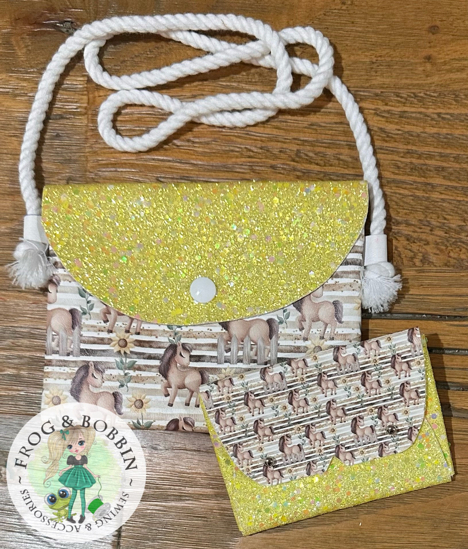 Yellow Pony Bag and Purse Set