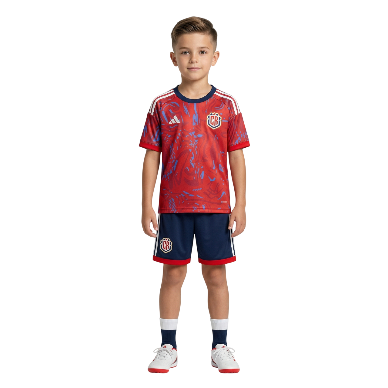 COSTA RICA KIDS HOME FOOTBALL KIT – JERSEY AND SHORTS SET