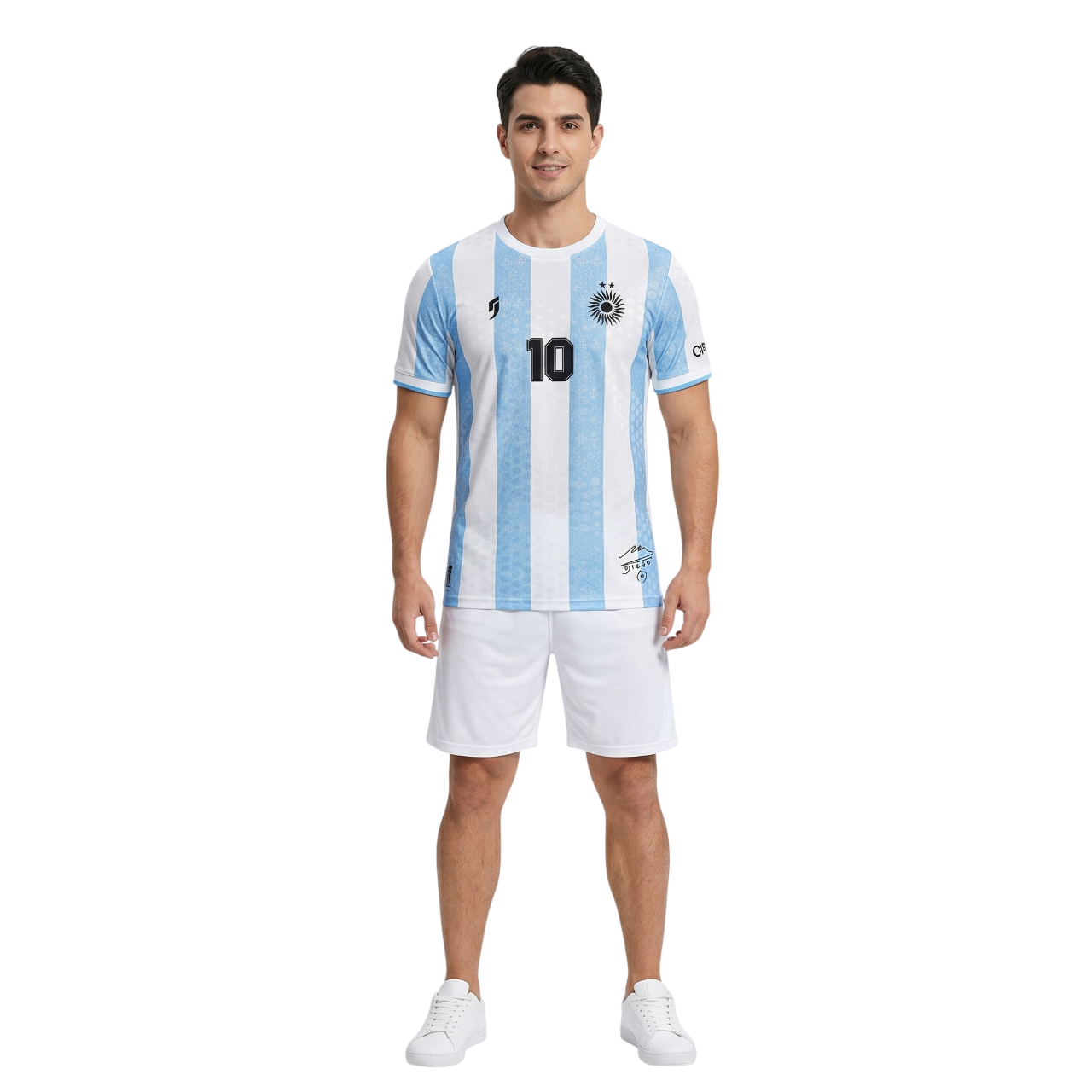 ARGENTINA MARADONA #10 TRIBUTE JERSEY – RETRO SKY BLUE & WHITE STRIPED KIT
