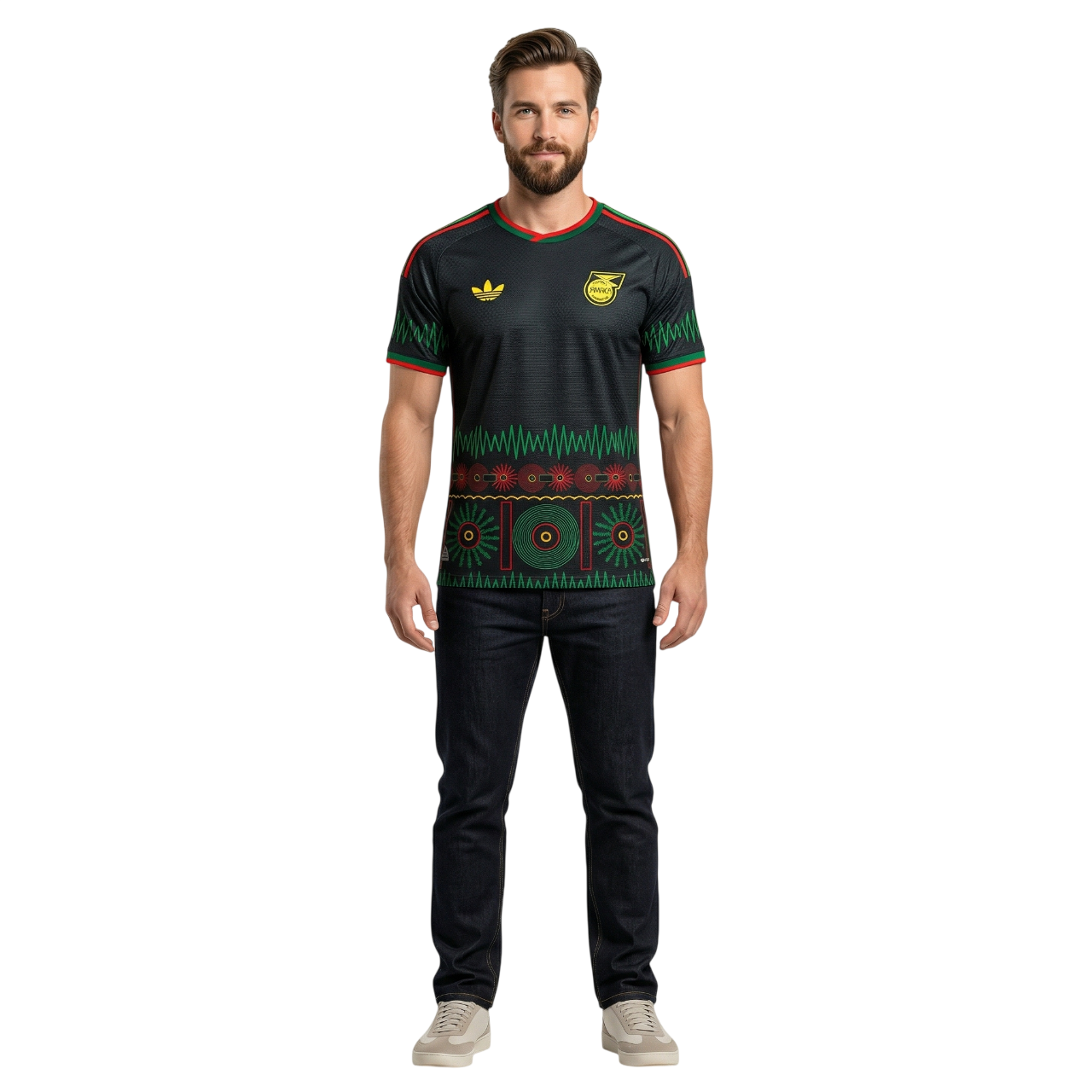 ADIDAS JAMAICA 2024 PRE-MATCH JERSEY - BLACK/MULTI